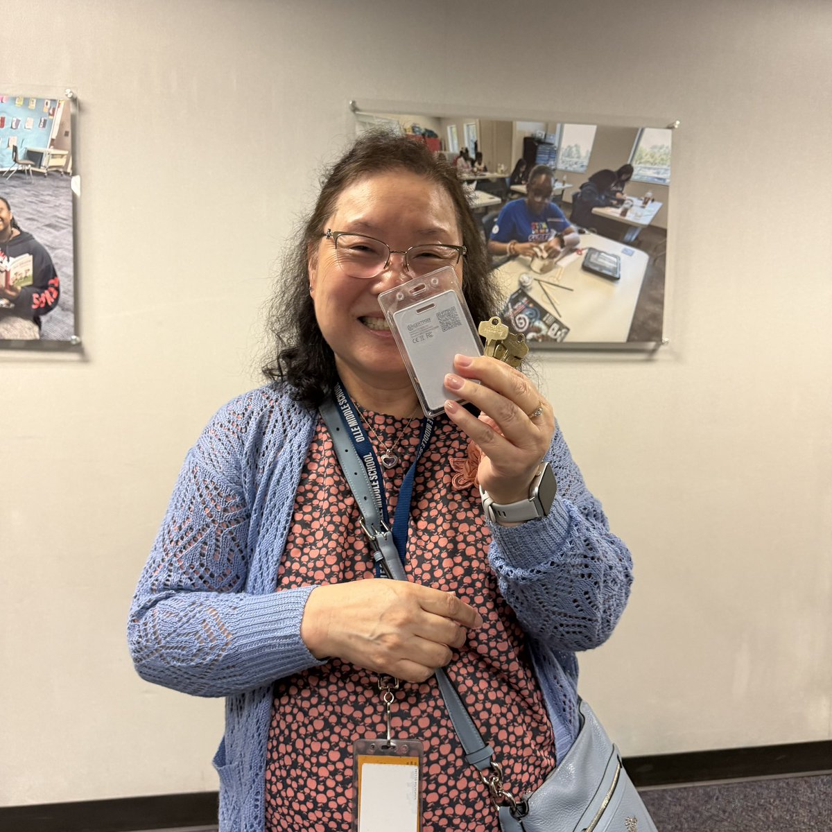 poullard_colina's tweet photo. Today the @OlleMightyOwls officially said goodbye to a LEGEND! As she turned in her keys, she placed each one in my hand by telling me how many years she’d had each of them. One for 32 years. Ms. Jacobs has had many jobs at the nest but is retiring as the registrar! She is one of the best humans and even said she’d be there on the first couple days of school just to help! Ms. Jacobs you will be missed and always welcome! @AliefISD