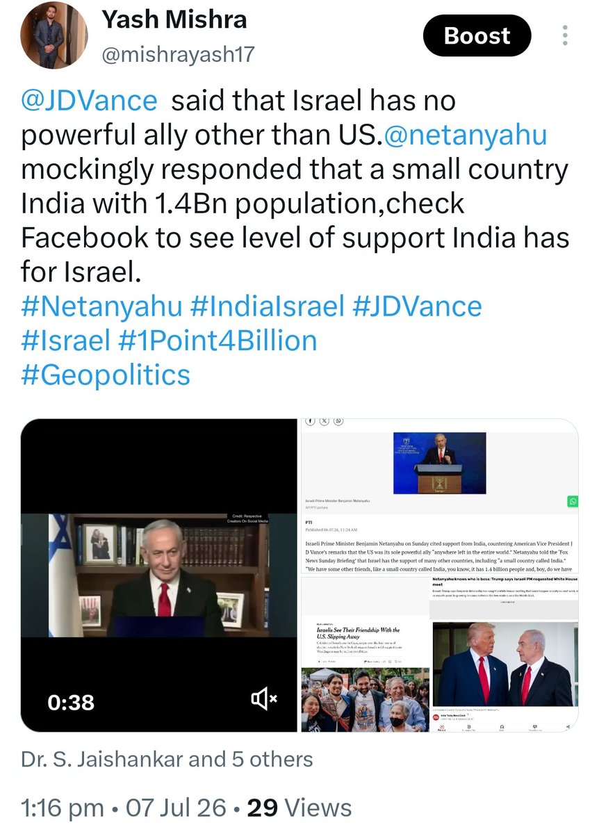 mishrayash17's tweet photo. Rift in US-Israel relations is visible to entire world, regardless of what western media says.Experts have advised Trump to stop  IranWar &amp; use diplomacy instead or trump will get into serious trouble.
#IranWar #Trump #Israel #Diplomacy #USIsrael #StopTheWar #MiddleEast #Iran https://t.co/MLt8IQuXCA