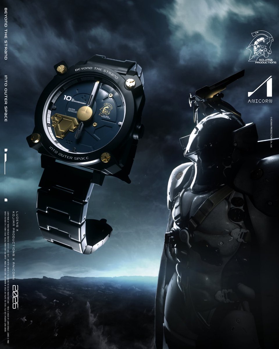 Anicorn_Watch's tweet photo. A new signal enters orbit.

For the 10th anniversary of KOJIMA PRODUCTIONS, LUDENS X is reimagined through the visual world of Bryan Huynh — cinematic, surreal, and suspended between object, character, and space.

Different from ANICORN’s usual product language, this visual collaboration explores LUDENS X as more than a timepiece:
a symbol, a transmission, an object moving through the Ludens universe.

LUDENS X by KOJIMA PRODUCTIONS × ANICORN
Visual interpretation by bryanhuynh
CGI Artist: Rodolfo Hernandez rodolfo.olf
Editor: Patrick Chen Purtypat
Graphic design by anicornjoe

Launching 10PM EDT— 5 Aug, 2026
@Kojima_Hideo @HIDEO_KOJIMA_EN @KojiPro2015_EN @KojiPro2015 
Exclusively on https://t.co/ZRRrUALgOn

#LUDENSX #KojimaProductions #ANICORN #TimeDifferent