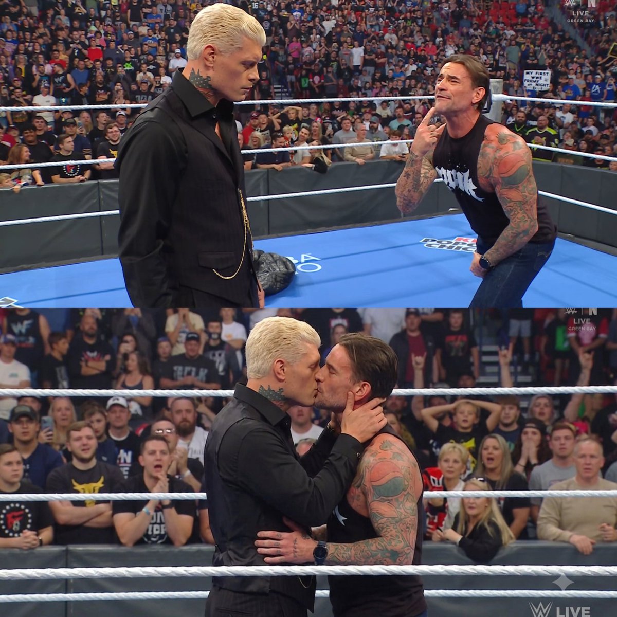 MrDabliuh's tweet photo. Se acabó la "Construcción" de la lucha entre CM Punk y Cody Rhodes y jamás supe de qué se trata el feudo más allá de que se traen unas ganas de hacer el amor desde hace un chingo.

ESTA ES LA RIVALIDAD POR EL TÍTULO MÁXIMO ENTRE LAS DOS MÁS GRANDES ESTRELLAS 💀 #Smackdown https://t.co/CqHAjHCOCG