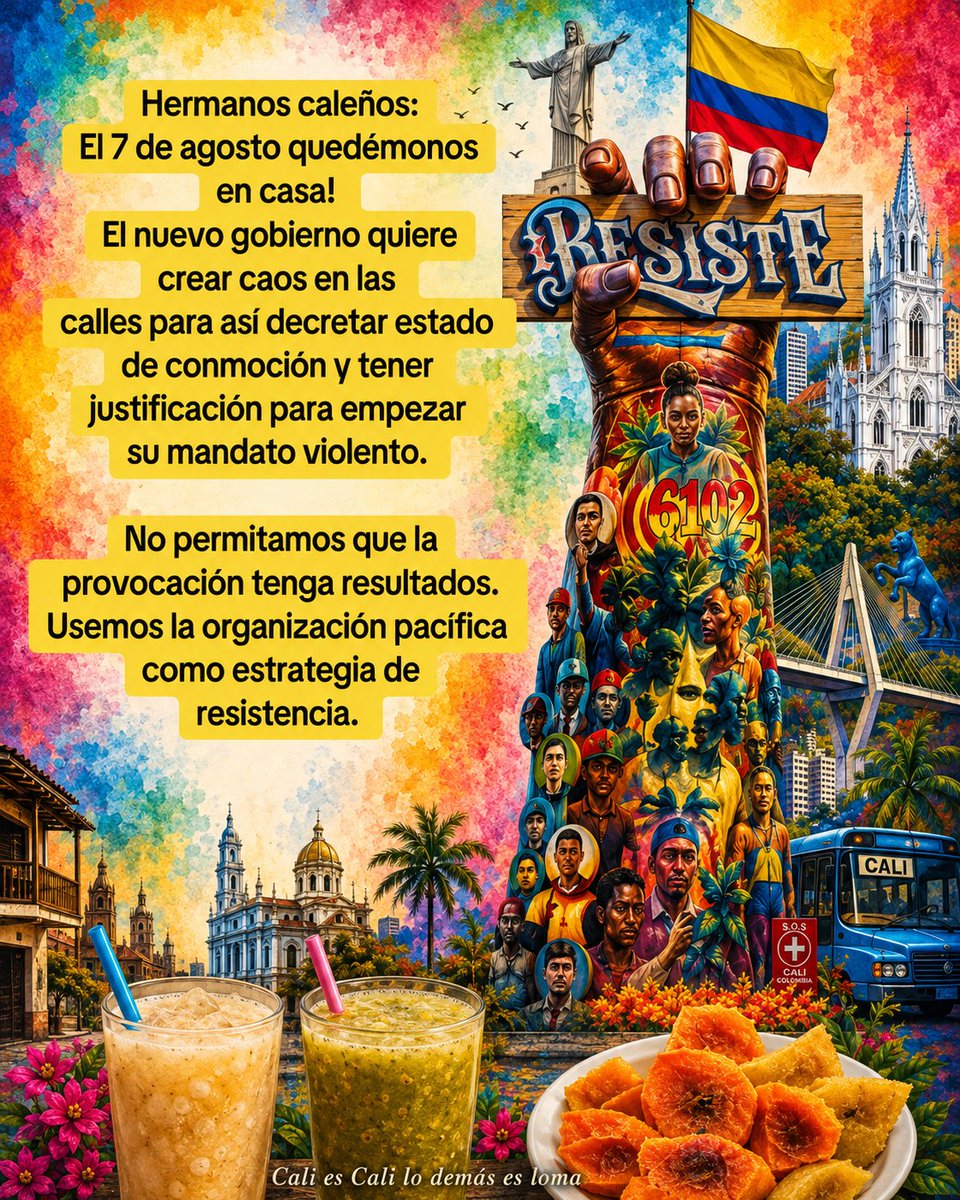 sierra_viv62724's tweet photo. @FisicoImpuro Todo el show será una provocación al pueblo. Pero nuestro pueblo caleño debe ser coherente e inteligente. Lo mejor es quedarnos en casa y evitar cualquier manifestación. El silencio también es resistencia. https://t.co/ulfiKDqjC9
