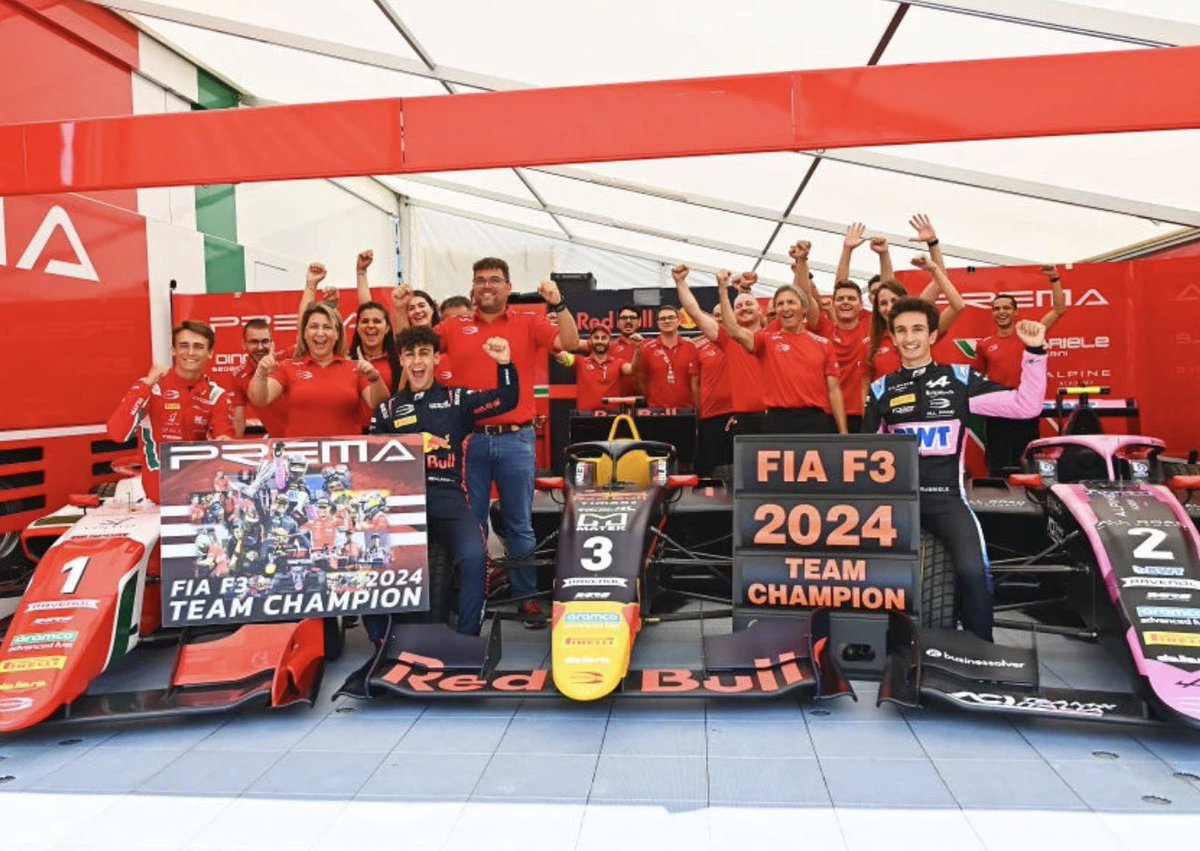 The__RA2511's tweet photo. Can we talk about how stacked Prema’s driver line-up was in 2024?

- 3 became F1 drivers, one just won 5 in a row and is leading the championship in F1
- 1 is likely gonna be either Haas/Cadillac F1 driver next year 
- 1 is certainly gonna be an Audi F1 driver in the near future https://t.co/hEKO25t1Ec
