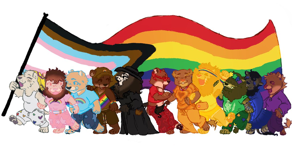 cringgekingg's tweet photo. A bit late, but HAPPY PRIDE! Here’s a Pride of Lions!
#furry #furryart #furryartists https://t.co/hrXOR7Ns6X
