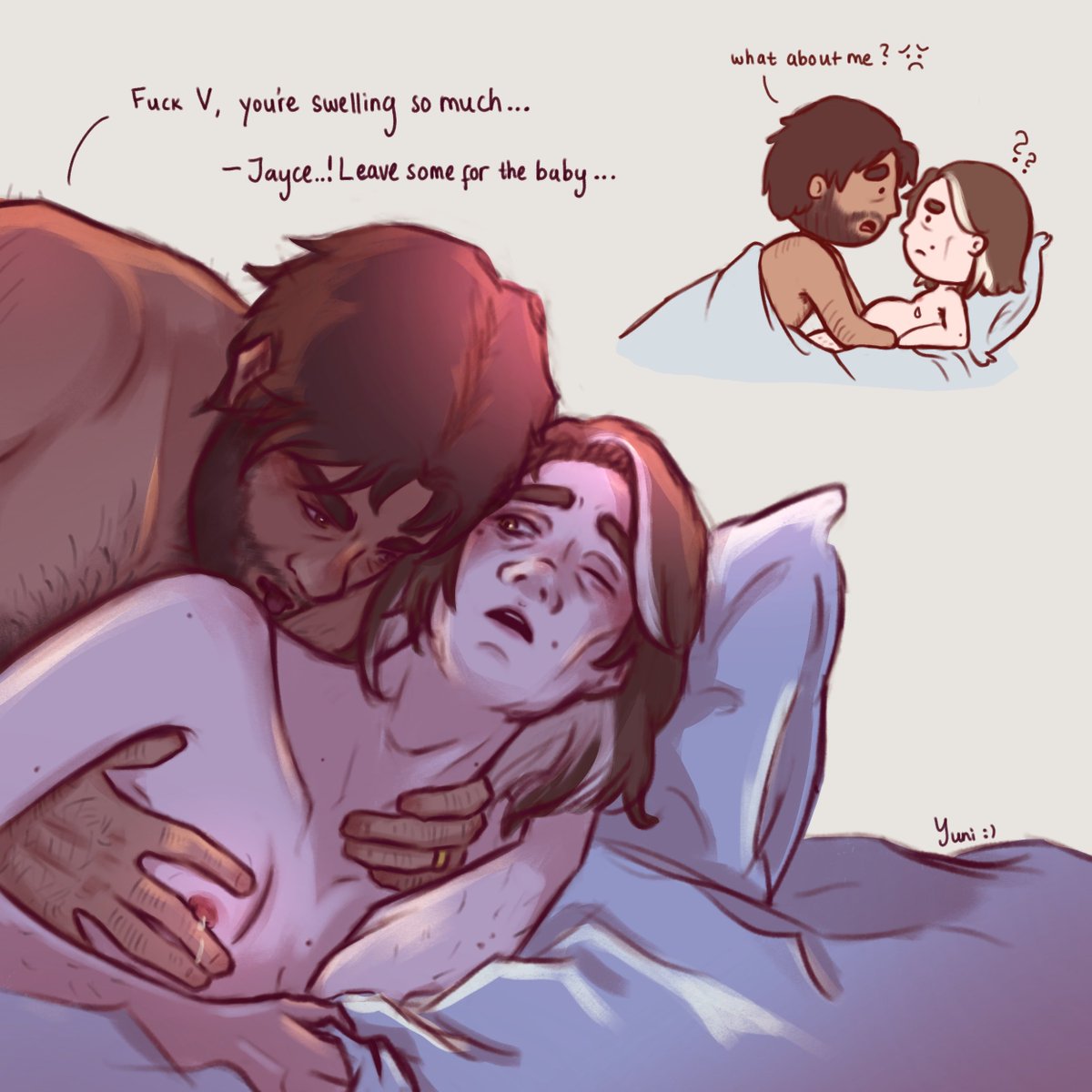 yuniibob's tweet photo. #pregvikweek day 5: lactation kink ✨

Morning fondling sessions turn to a new discovery 🥛 #jayvik https://t.co/gRbP5H54hc