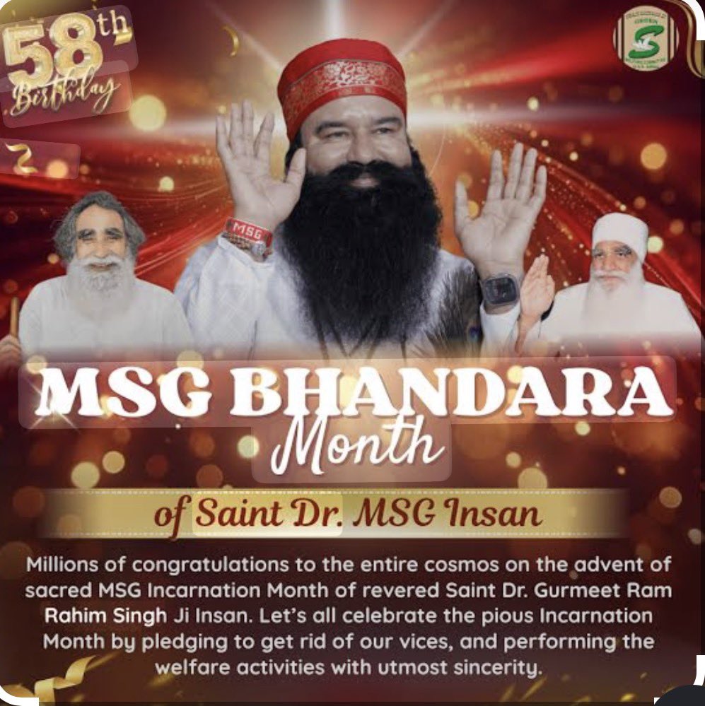 Veenashally's tweet photo. Auspicious August is celebrated by Dera Sacha Sauda followers worldwide as the MSG Bhandara Month marking the birth of Saint Gurmeet Ram Rahim Singh Ji on August 15, 1967.On this day he tree plantation drives to increase greenery and protect the environment.#AuspiciousAugust https://t.co/Mf7SwVzV4w