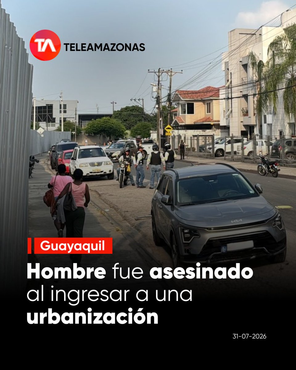 teleamazonasec's tweet photo. 🚨 https://t.co/2yAPHQfPFe 👉 Un hombre fue asesinado en un ataque armado al llegar a la urbanización #PuertoAzul, en el noroeste de #Guayaquil este viernes. https://t.co/yuw1BvgXmo