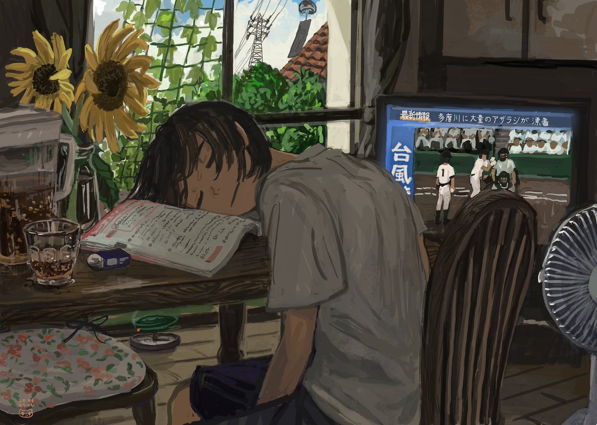 manuhamu's tweet photo. 8月の絵 https://t.co/CkYgybliEm
