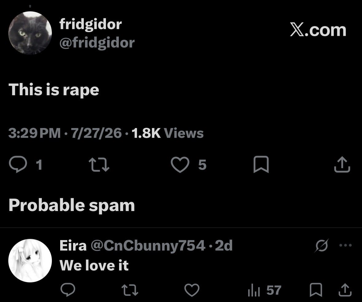 fridgidor's tweet photo. @CnCbunny754 fucking degen btw https://t.co/QTidam5SxL