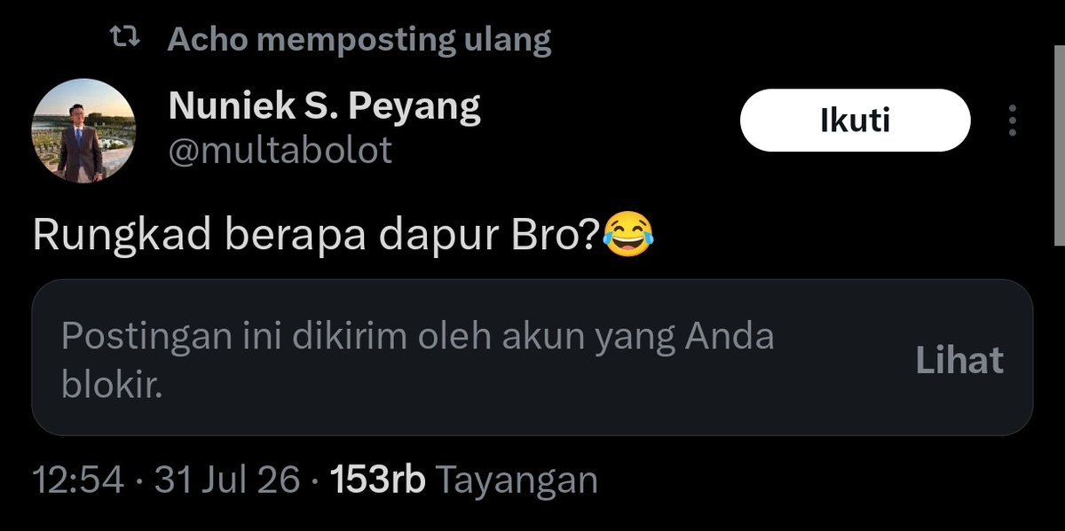 rhupiqa's tweet photo. Saya adalah orang yg lupa beberapa akun tak blokir karena apa. Dan kebetulan ini lewat temlen saya karena di retweet. Penasaran siapa dan isi twit nya apa, setelah klik lihat "Oh emang betul gak usah dilihat dan layak diblokir alias sudah tepat." https://t.co/6nZJxkqQwA