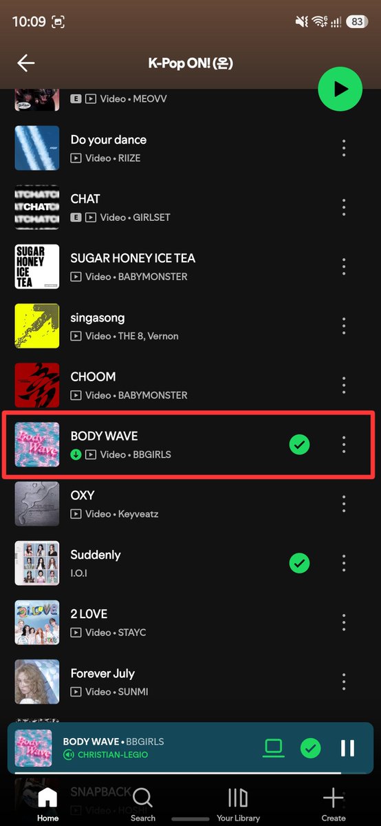 darlingsexual's tweet photo. Body Wave by BBGIRLS is now on the K-pop On! playlist on Spotify, the biggest K-pop playlist on the platform. This is probably why their stream count went up than average. I also think it's their first time being featured on the playlist since re-debuting, but I'm not sure. https://t.co/uhMGwbxEe6