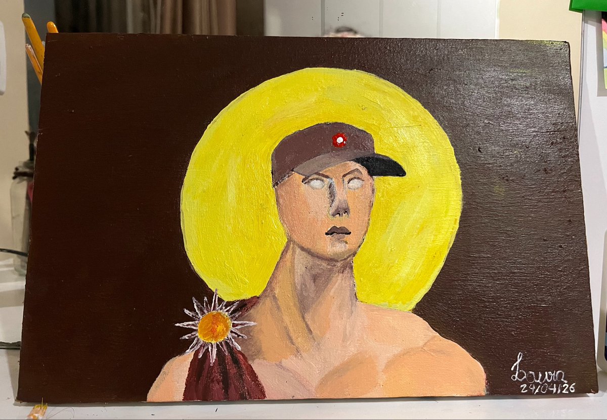maybeavan's tweet photo. Repostando o quadro que eu fiz no Sebastian de Apolo nessa conta agora.
Nosso sol ☀️💛
#XdaQuestãoRPG 

(Tá longe de estar perfeito, só queria eternizar esse personagem que é tão importante pra mim. Te amo Sebastian💛) https://t.co/nqWoh0VDc7