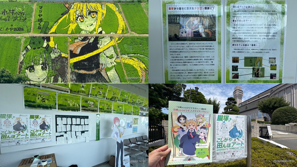 atsushi_akechi's tweet photo. こしがや田んぼアートの「小林さんちのメイドラゴン」が芸術の域でマジやばくね
by埼玉県民 https://t.co/QrFeqqbPkh