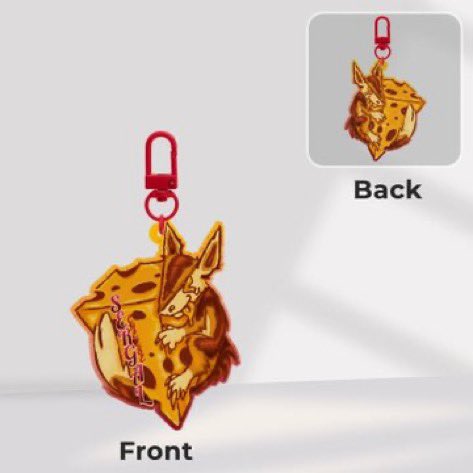cringgekingg's tweet photo. I made this design for the cheese squishy keychain and ended up attached to the character, so his name is Roni! He has a squishy keychain, acrylic keychain, and sticker available!

https://t.co/7nFpOiXNAb https://t.co/NUs1Q9g3UE