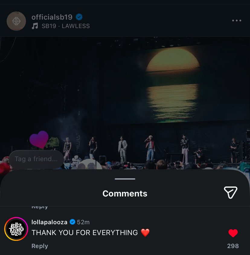 krstnrrae's tweet photo. Maraming SLMT, @lollapalooza for sharing your stage with SB19 🇵🇭 https://t.co/iRatu5yqk3