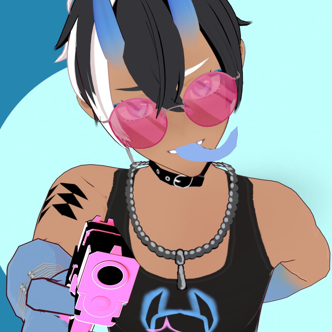 RipperRadioTV's tweet photo. Still learning blender~. Also a reveal of the new clothes for you all~ Now gimmi your food~. #vtuber #blender https://t.co/ndVDendd2v