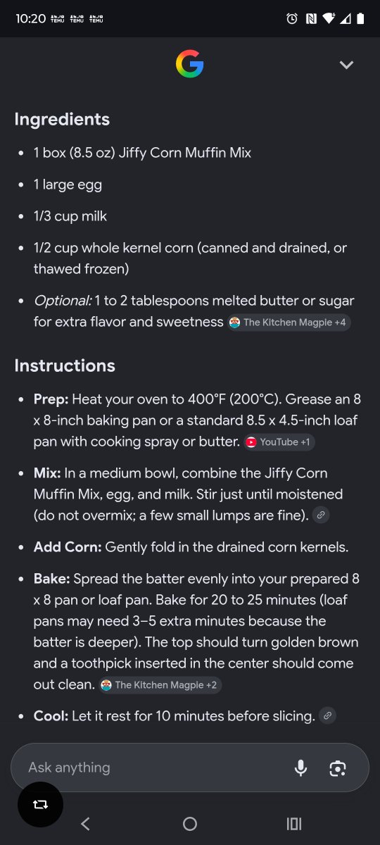 femmefict's tweet photo. I'm getting one of these tomorrow ...not sure which one for corn bread 

But I'm thinking the jiffy muffin mix ...recipe below https://t.co/JHumVvhhq1