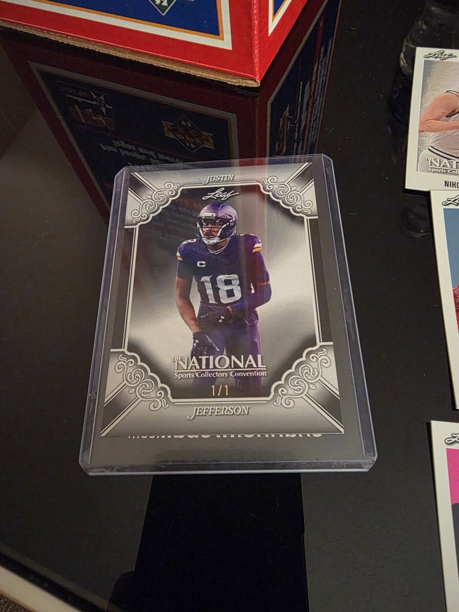 jbbernstein's tweet photo. Totally sick day at the National. I love this show and it's amazing how much it's grown since the 90s

Definitely swing by the @Leaf_Cards booth and check out these T cards they've made. I caught a Ronaldo 1 of 1, and this full size JJ 1 of1

@nsccshow @SchwartzSports1 https://t.co/SjGJcaHjSU