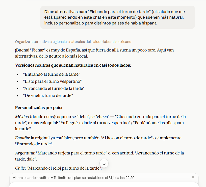 solojulianx's tweet photo. "Fichando para el turno de tarde" Dios por favor tienen la IA más avanzada no pueden poner copys que suenen más natural dependiendo del país? jajaj https://t.co/DVIcLIgoLa