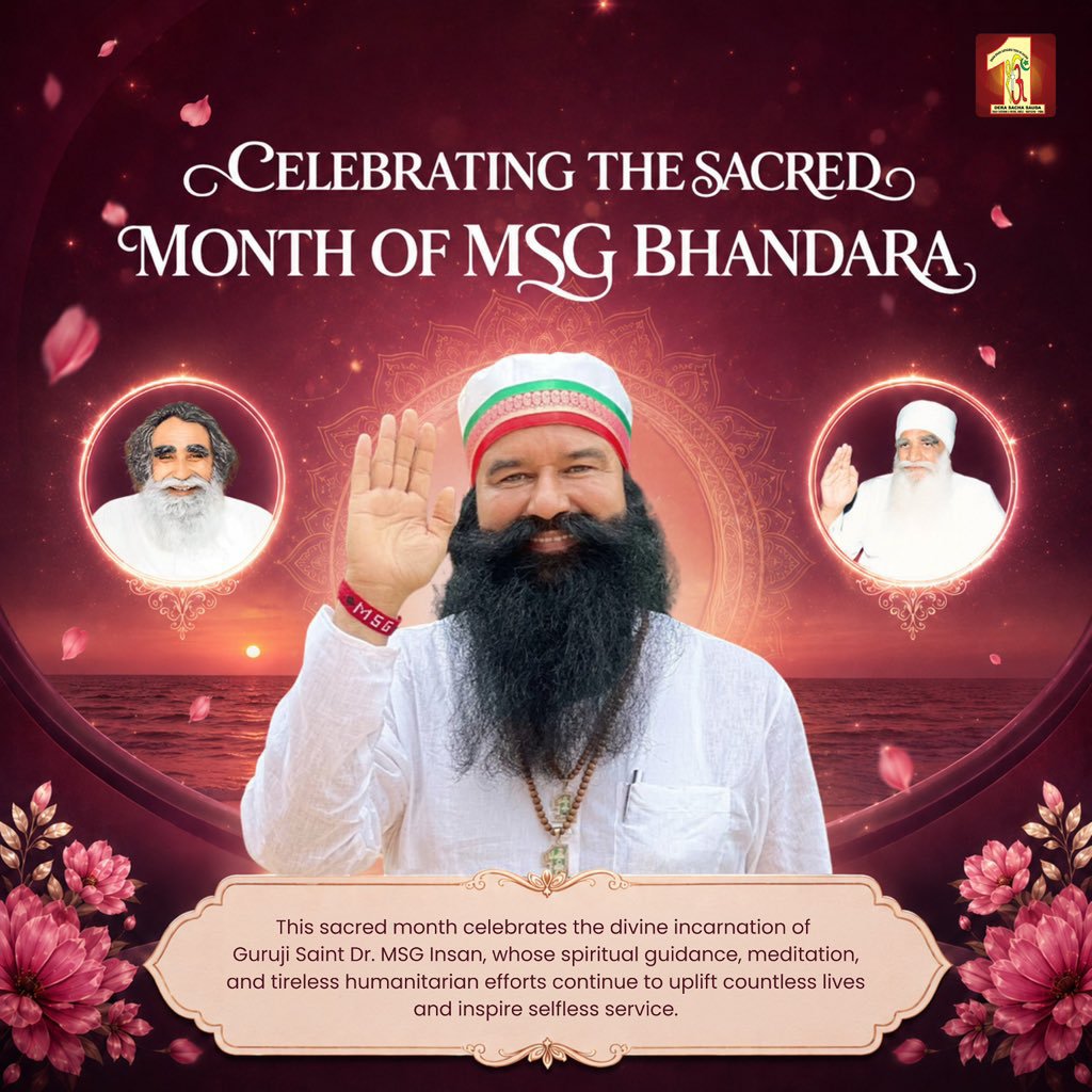 preet70906's tweet photo. Welcome #AuspiciousAugust with gratitude and positivity. During the MSG Bhandara, Saint Gurmeet Ram Rahim Ji inspired everyone to embrace humanity, selfless service, meditation, and love, spreading hope, peace, and kindness in every heart. https://t.co/URDYaxjlln