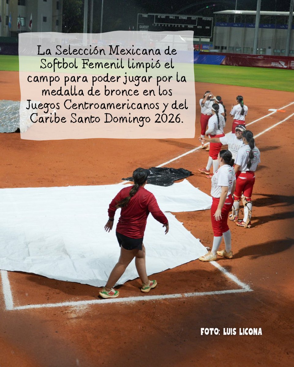katilunga's tweet photo. QUÉ DURO LO QUE VIVE
EL SOFTBOL MEXICANO
🇲🇽😳‼️🥎😮🏟️🌧️🇲🇽

La Selección Mexicana de Softbol Femenil vivió un difícil momento a durante los Juegos Centroamericanos y del Caribe Santo Domingo 2026.

Aquí los detalles: https://t.co/V3An6O7xO1