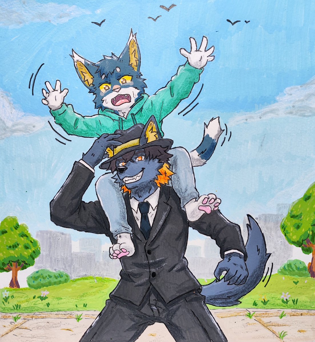 NachoChyzo's tweet photo. Having big friends is just having someone that can easily pick you up.  (⁠・⁠∀⁠・⁠)

With @Yuni_Nix https://t.co/dGXNaLficW