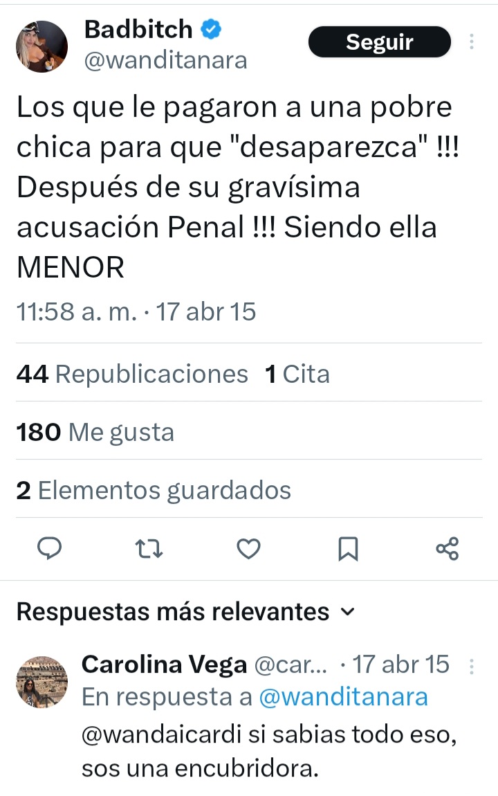 LunaGitana0333's tweet photo. @SandraRosana17 @MauroIcardi Maquiavélico es haber acusado de violación a Maxi López y hoy decír que es el mejor ex. https://t.co/soIwXFxQQD