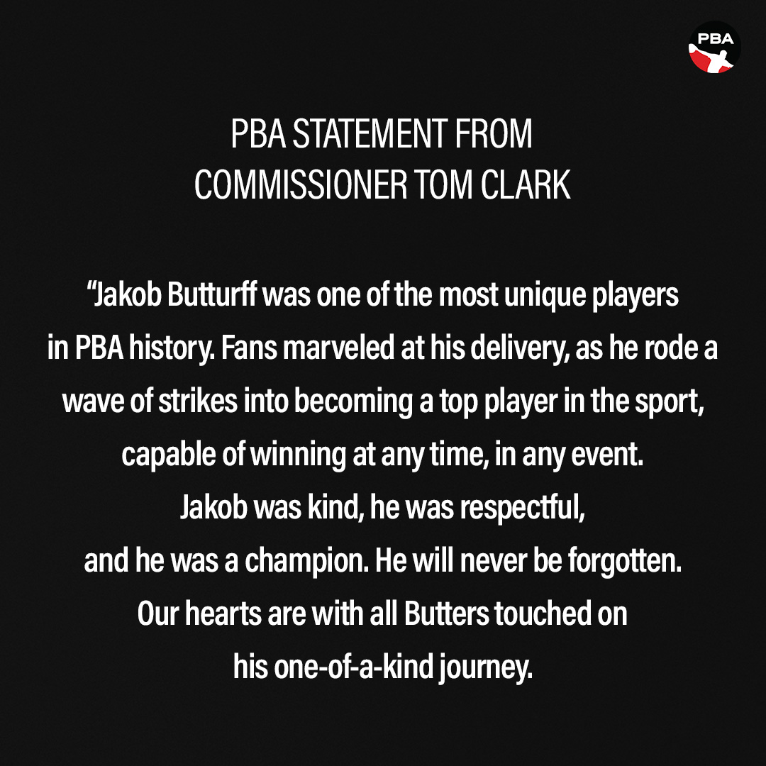 PBATour's tweet photo. The PBA is deeply saddened by the sudden passing of Jakob Butturff.

Our thoughts and condolences are with his family and loved ones. https://t.co/2m4ZjAgXUM