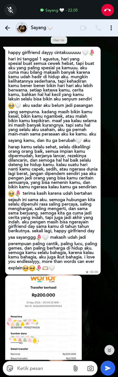 diarycipi's tweet photo. 🫠🫠
Tengah vcan smlm tba2 matiin, blg klo pakde call, eeh ga lama tau2 ngirim longtext 🫠🥺🥹 (sama gift manis 🫠)
Si paling bsa bkin trharu, si paling baik &amp; soft spoken ini bnran pacar aku loh 🥹🩵 
Aku sayang banget sama beliau ini..langgeng2 yah hubungan greenflag ku 😇🌹🩵 https://t.co/MwYu4QZriU