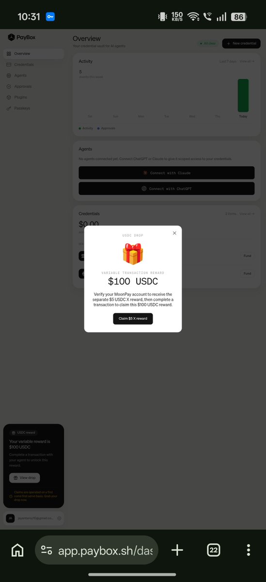 jayanta44932795's tweet photo. Hi sir I never earn a 100 dollars airdrop first time I eligible but country restrictions i cant please some usdc give me 
86d5S7sfWC5q9PXcRz4PX1c7w8Tka3inMBTpoSALSnEV sol address 
@moonpay https://t.co/zZhWLyZ29W