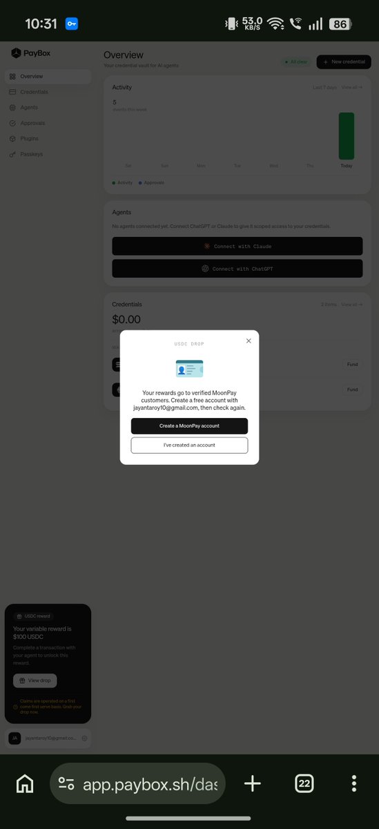 jayanta44932795's tweet photo. Hi sir I never earn a 100 dollars airdrop first time I eligible but country restrictions i cant please some usdc give me 
86d5S7sfWC5q9PXcRz4PX1c7w8Tka3inMBTpoSALSnEV sol address 
@moonpay https://t.co/zZhWLyZ29W