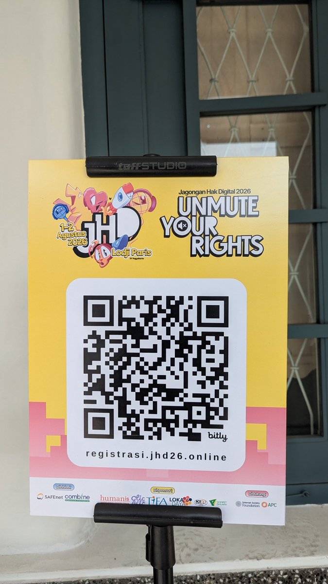 BaleBengong's tweet photo. Selamat datang di Jagongan Hak Digital (JHD) 2026 di Lodji Paris, Yogyakarta. Selama dua hari para pegiat hak digital akan berkumpul, belajar, dan berbagi ttg isu terkini hak digital di Indonesia.

Kolaborasi @safenetvoice &amp; @combineri https://t.co/LCT9YGvhgg