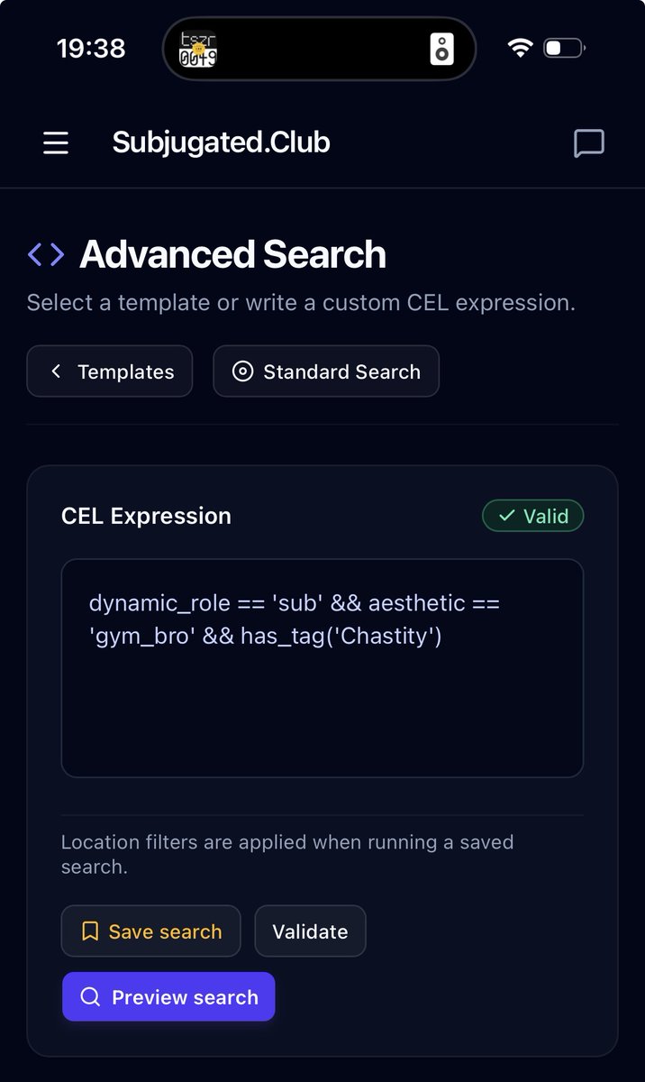 subspacedboy's tweet photo. Advanced search predicates. Here’s one of the templates you can edit. Filter down to horny gym bros into chastity all at once (and find me). https://t.co/Wqs6XuEvye