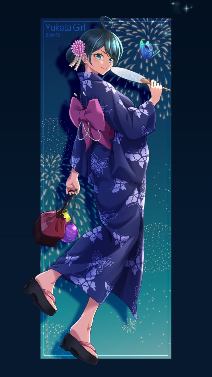 tek65's tweet photo. 浴衣娘🎆 https://t.co/Kncnw5OazH