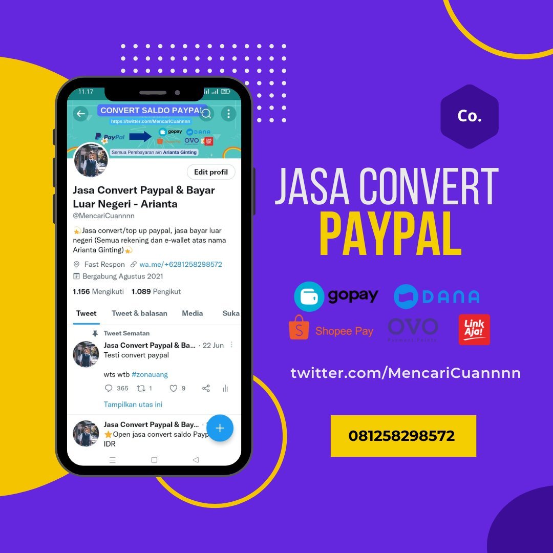 _MencariCuannnn's tweet photo. ⭐Open jasa convert / transfer saldo Paypal dan Skrill ke Rupiah (semua bank dan ewallet)
Proses cepat ✅
Testi di pinned dan likes✅

⭐Open jasa bayar luar negeri yang membutuhkan paypal visa ( etsy / weverse /  patreon / kofi / ebay / jurnal international )

cv wd withdraw https://t.co/J6nWfsoxB4