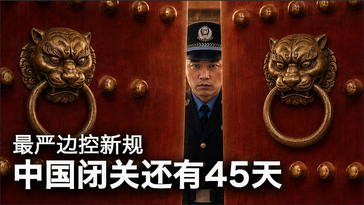 new_voa's tweet photo. 距离9月15日，还有45天。

中国刚刚公布了一部新的《出境入境管理规定》。它没有宣布关闭机场，也没有没收所有人的护照，却把“不让一个人离开中国”的权力，做成了一套更加完整的行政机器。

边检今后不只核验你的护照和签证，还可以核实你为什么出境，要求你提交文件、资料和“电子数据”。旅游是不是真旅游，探亲究竟去见谁，出国读书的钱从哪里来，手机里有哪些聊天记录、邮件、照片和境外联系人，都可能成为审查对象。

更加危险的是，谁能决定你走不了，也变了。

在境外从事被认定为���害“国家安全和利益”活动的中国公民，回国以后，住所地省级政府就可能决定其六个月至三年不得出境。涉及出口管制、技术转移、产业安全和技术安全的人员，也可能被商务等主管部门直接留下。条文没有要求必须先经过法院审判，也没有要求一个人必须已经被定罪。

如果决定机关认为通知本人可能影响国家安全或者刑事侦查，它还可以不告诉你。你仍然可以上班、买票、收拾行李，直到站在机场，把护照递进边检柜台，才第一次知道自己已经走不了。

很多人以为，这只与异议人士、公务员、军人、企业家或者AI和芯片专家有关。但你有没有参加过烂尾楼、金融暴雷、欠薪或者物业维权？有没有因为洪水和灾害批评过地方政府？有没有在微信群里转发过后来被删除的现场视频？有没有被删帖、封号或者警方约谈？你的配偶、父母和子女，有没有卷入经济或刑事案件？

当边控权被下放到省级政府，当地方维稳记录可以与全国边检系统连接，当最敏感的决定可以不通知本人，“普通人”就不再是由你自己定义的身份。

美国人离开美国，没有中国式的出境边检。没有人逐个询问美国公民为什么出国，也没有边检人员在护照上盖一枚准许离境的章。没有到过美国的中国人，可能很难想象：一个国家的公民离开自己的国家，原来可以不需要政府最后点头。

今晚，妖妖酱逐句拆解这部“最严边控新规”：谁获得了关门的权力，哪些人可能被留下，为什么中介机构正在变成边控的前哨，以及这45天，对哪些人可能真的是最后的离境窗口。

中国最可怕的不是不让外面的人进来，而是不让里面的人出去。
https://t.co/wrhHvWl0mX