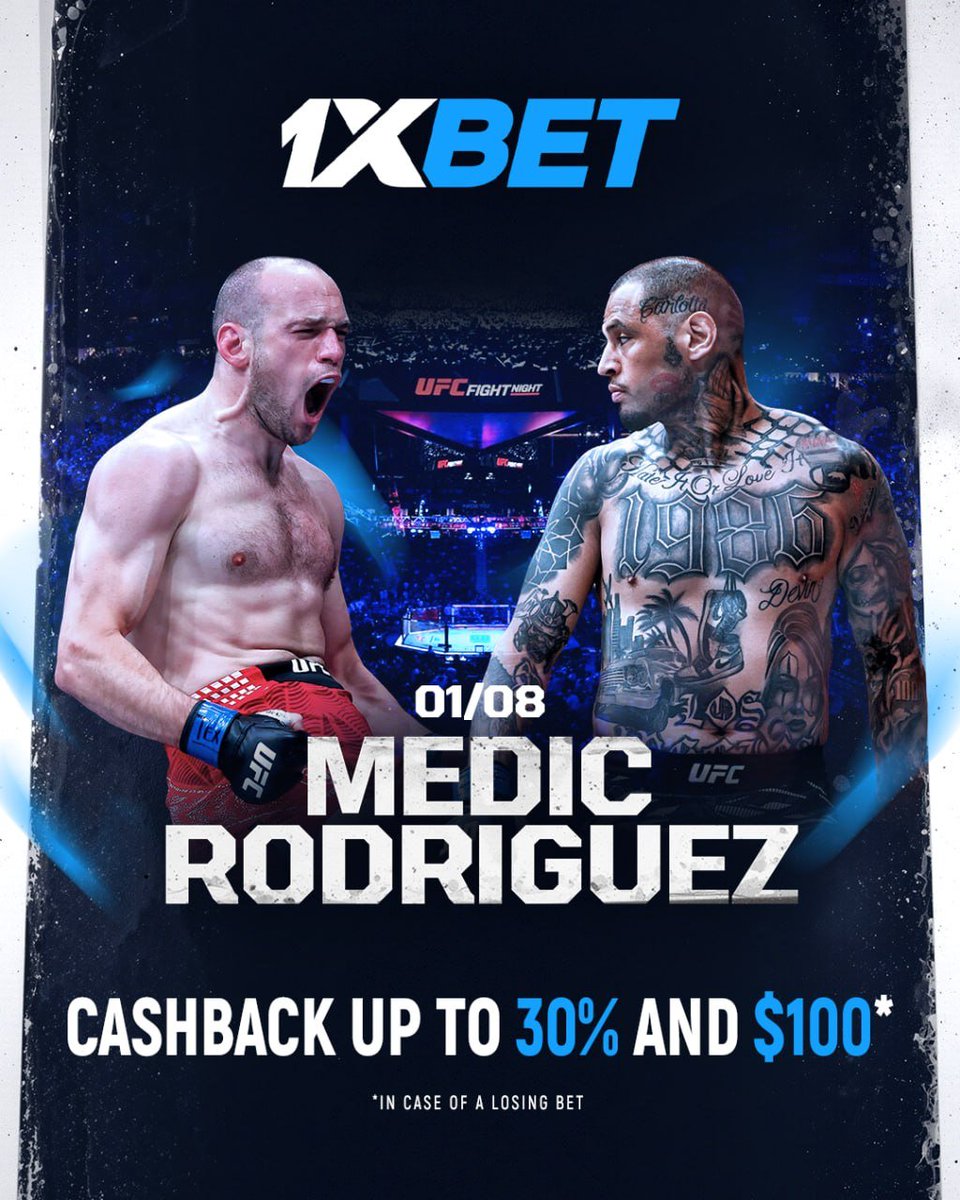 Wisestpunter01's tweet photo. 💰👊🏻Medić vs Rodriguez: Fight with a bonus up to $100!
This is UFC

MAKE YOUR PREDICTIONS WITH 1XBET

Sign up here 🔗 https://t.co/7vaBiMR8JG

Use my promo code ▶️ DLSL29

Today's booking code ▶️ RNG6X
11 odds to be won

🔞18+ Gamble responsibly 

@bettinghubgames @Balls2ReignXX https://t.co/U8DmwVBs6V