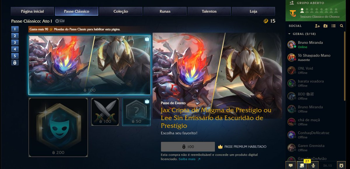 Pii_1909's tweet photo. pegamos jax ou a do lee sin? 

a do jax parece mt foda https://t.co/Vaf0FeEwnc