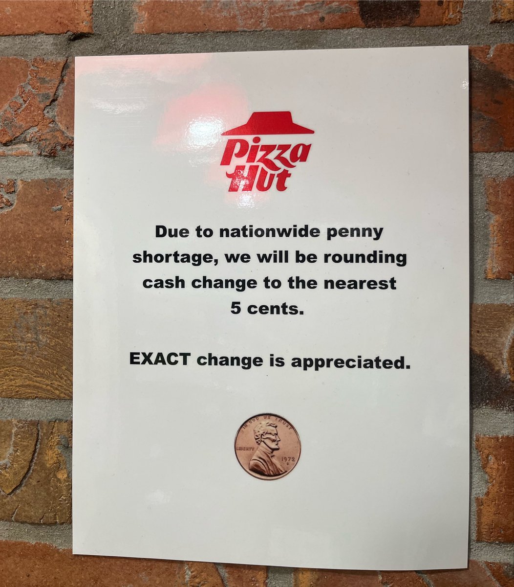 PasajeTransito's tweet photo. 💵 Escasez de monedas de 1 centavo en Miami 

🍕 En una famosa pizzería indican que se redondeará con monedas de 5 centavos 

🇺🇸 ¿Qué anda pasando con los penny en Estados Unidos? https://t.co/kQg3MsaO9X