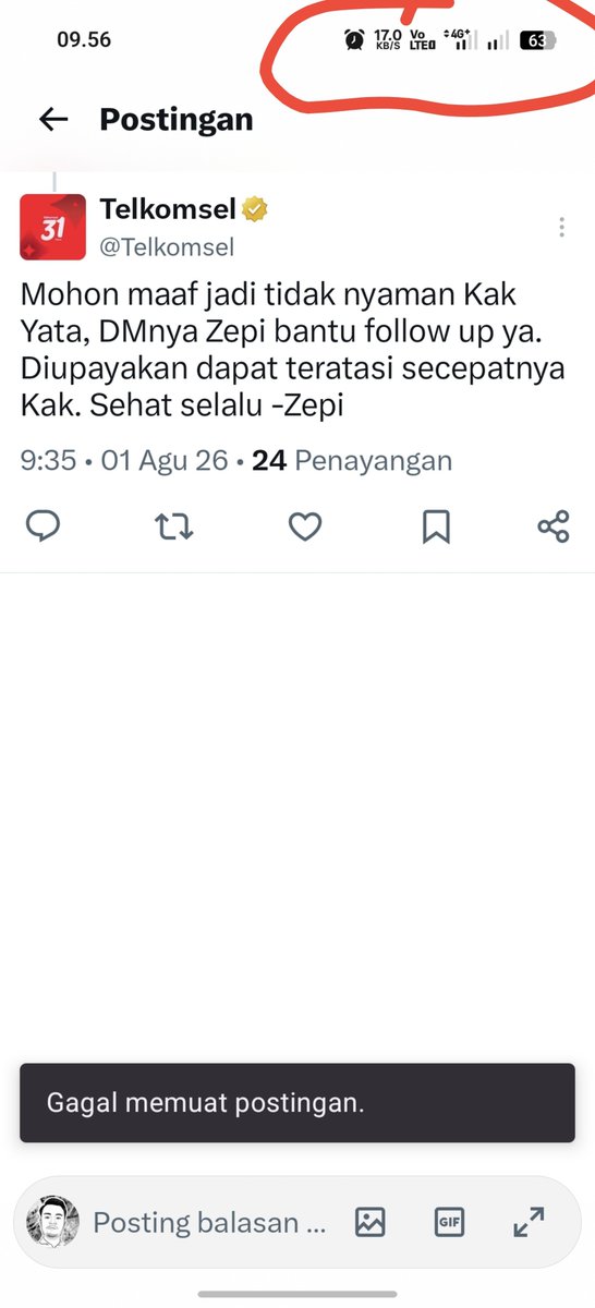 yataH24's tweet photo. @Telkomsel @pmtkemkomdigi Sudah 22 jam kendala jaringan @Telkomsel saya belum terselesaikan juga, ampun lah 
@Telkomsel @pmtkemkomdigi https://t.co/Mde4Gn6Ybp