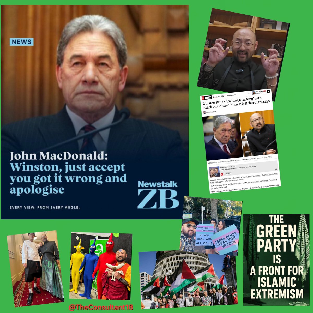 TheConsultant18's tweet photo. 🟥 The Wolk Folk Always Miss The Bigger Game In Play.

John MacDonald from @NewstalkZB is just another jock who fails to understand the bigger game that is in play. 
Winston Peters was correct in calling out the @NZGreens MP Xu-Nan who is just another hate mongering friut loop & dancing CCP puppet who is funded by NZ 🇳🇿 tax payers. 
@winstonpeters @nzfirst