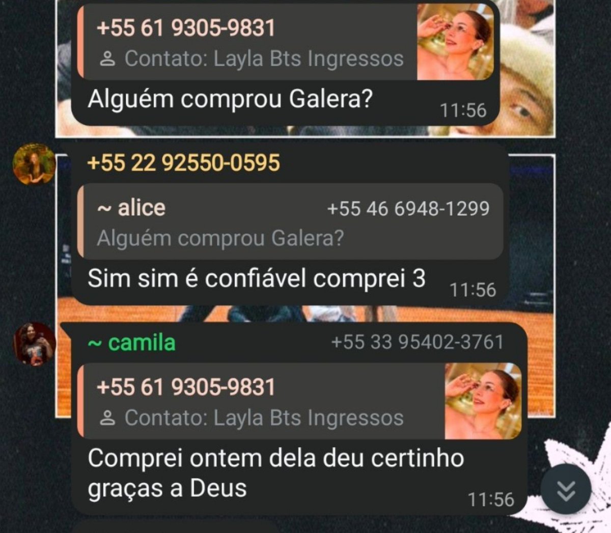 avisodegolpe's tweet photo. ⚠️ Não entrem em link de grupo que perfis estranhos postam!!

esse grupo ainda está ativo e é cheio de números de golpistas usando fotos roubadas pra passar confiança.

‼️ golpistas:

61 8253-8677
61 9305-9831
43 6948-1299
22 92550-0595
33 95402-3761
97 94539-6921
48 666 417 507 https://t.co/78gKpcIu2d