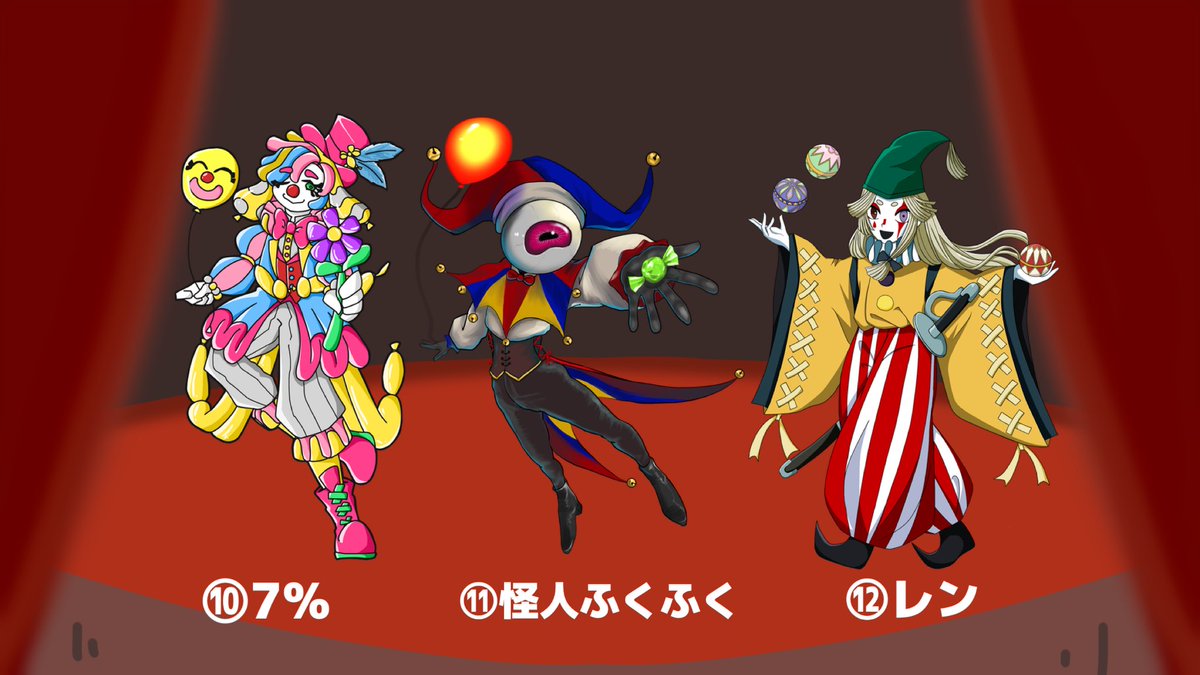 Nekotori__Zatta's tweet photo. 只今より　＃クラウン誰デザ　の投票を開始いたします

今回私は①の道化師のイラストを担当させていただきました！
おどおどした感じ＋顔のヒビが私の癖に刺さり描いてる時もこの子は他にどんな顔を見せてくれるのかなと色々考えながら描いていたのでめちゃくちゃ楽しかったです🫶🫶🫶

リプ欄に続く https://t.co/0eCCXp7iUs