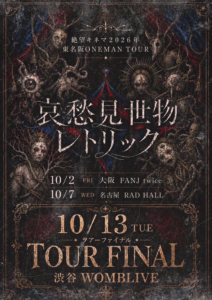 tepgf7's tweet photo. 10/2 10/7 10/13
絶望キネマ 哀愁見世物レトリック

画像公演のチケットが複数枚余っております。番号幅広くあります🙇‍♂️定価手数料~番号によっては値下げでお譲り可能です🙆‍♀️

あわせて、1桁番号お持ちの方も探しております。見る場所等の相談ですのでお気軽に連絡ください🙇‍♂️ https://t.co/WGX03zBT9G