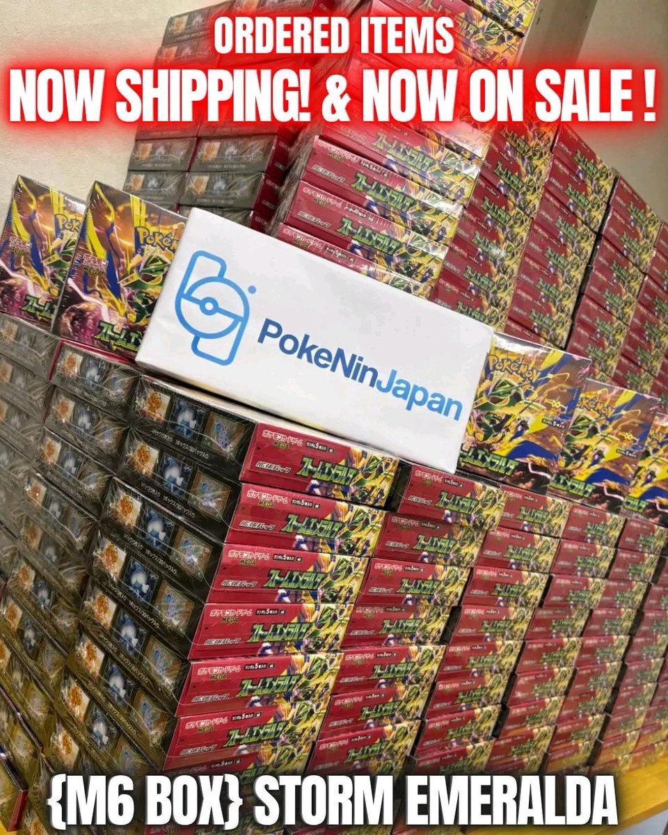 Pokeninjapc28a's tweet photo. ๐ช๏ธ Storm Emeralda Has Arrived! ๐ช๏ธ
The wait is finally over!
Pokรฉmon Card Game: Storm Emeralda is officially released today, and we've started shipping
#PokemonTCG #StormEmeralda #PokemonCards #MegaRayquaza #PokemonJapan #PokeNinJapan #PokemonCollector #newreleasefriday https://t.co/O7XE2rUwlE