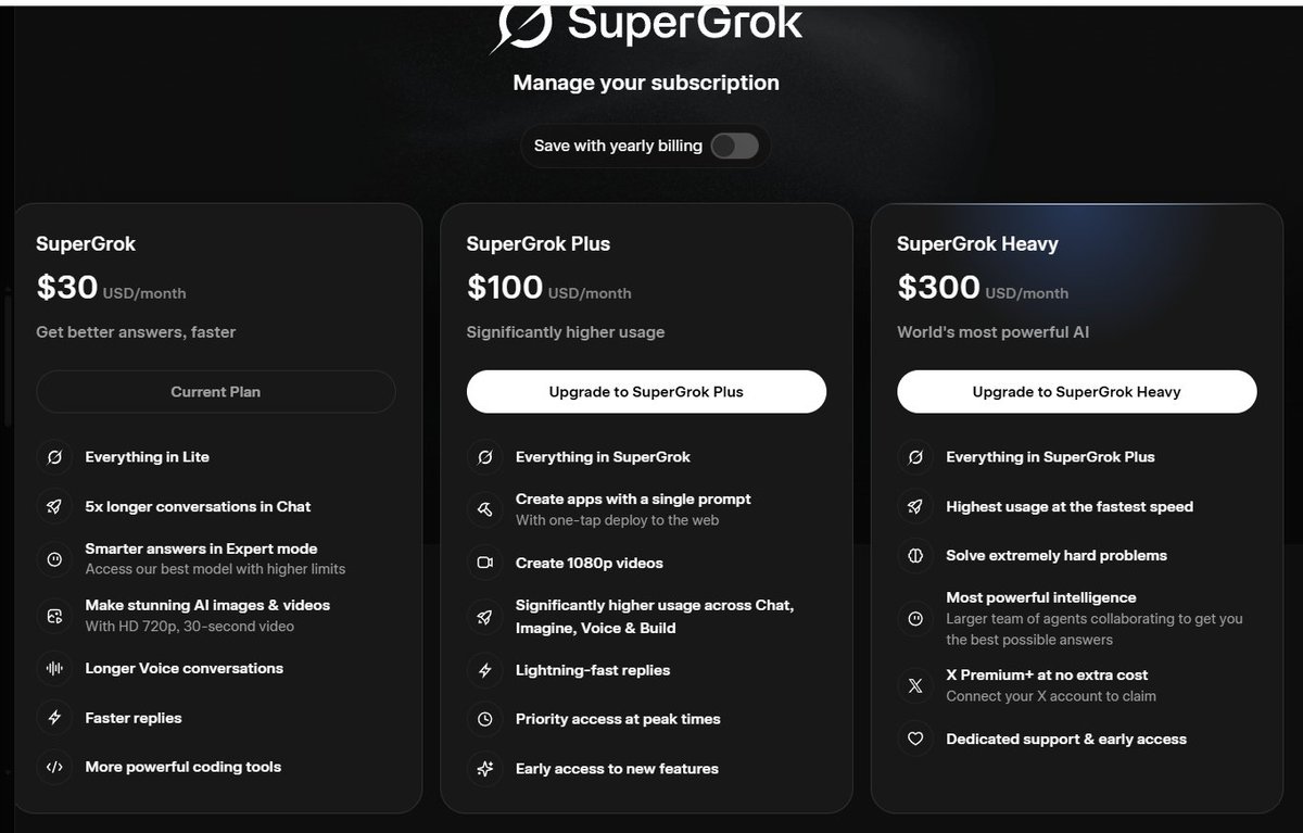 shabanay94's tweet photo. Here’s the current mismatch @X 
https://t.co/0S2U9vGYBS
https://t.co/ZanlJGtFAj
Even @grok  got confused by its own plans page https://t.co/kgKgdXTuzQ