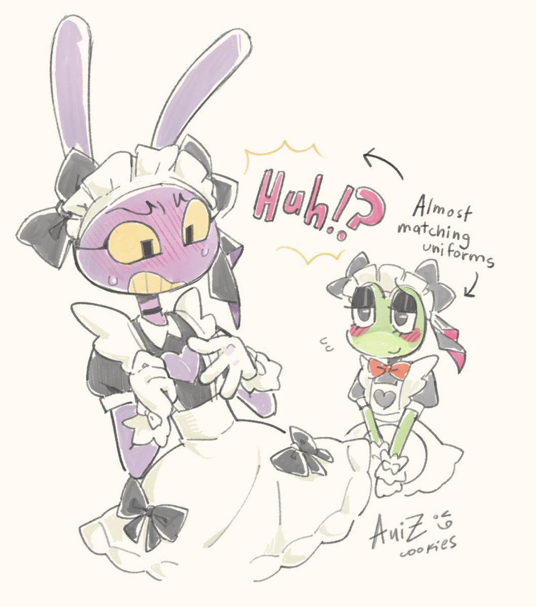 Aniz_Cookies's tweet photo. They're ALMOST matching but Jax had to be sexy maid huh? #jax #tadc https://t.co/BpgVFkV8Zm