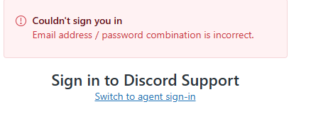 ALPHHA10's tweet photo. Hi Discord Support, I lost access to my email but i know my password. Discord blocks my login with "New login location detected." I also can't use the Support portal because it says "Couldn't sign you in." Can you help me recover my account? @discord_support https://t.co/hRIBCdgxkb