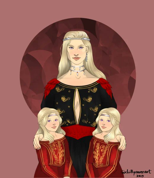 Rifqieffendiask's tweet photo. Kematian misterius Aerea Targaryen 

Dalam Sejarah Buku Fire and Blood pernah ada suatu kisah kematian memilukan dan membingungkan yang pernah terjadi pada Aerea Targaryen, putri Aegon the Uncrowned dan Rhaena Targaryen, serta cucu Raja Aenys I Targaryen (Kalau dirunut dari Serial House of the Dragon, dia masih Keponakan Raja Jaehaerys I atau masih nenek sepupu dari Rhaenyra). Setelah Raja Jaehaerys diangkat menjadi raja, Aerea bahkan sempat menjadi putri mahkota selama beberapa tahun sebelum anak-anak Raja Jaehaerys lahir. Aerea ini juga memiliki saudara kembar yang nantinya menjadi septa, yakni Rhaella Targaryen.

Gambaran pribadi Aerea Targaryen dari Ildraws dan bersama ibu dan saudari kembarnya Rhaella dari Chillyravenart