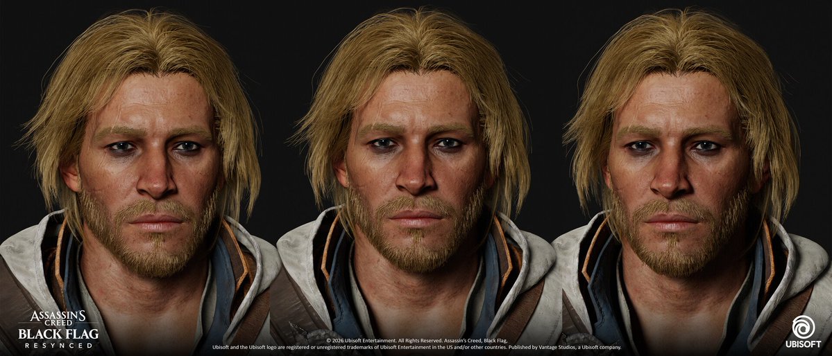 ACFirstCiv's tweet photo. Here are some character face models in Assassin's Creed Black Flag Resynced. https://t.co/i3FnpkD6HD