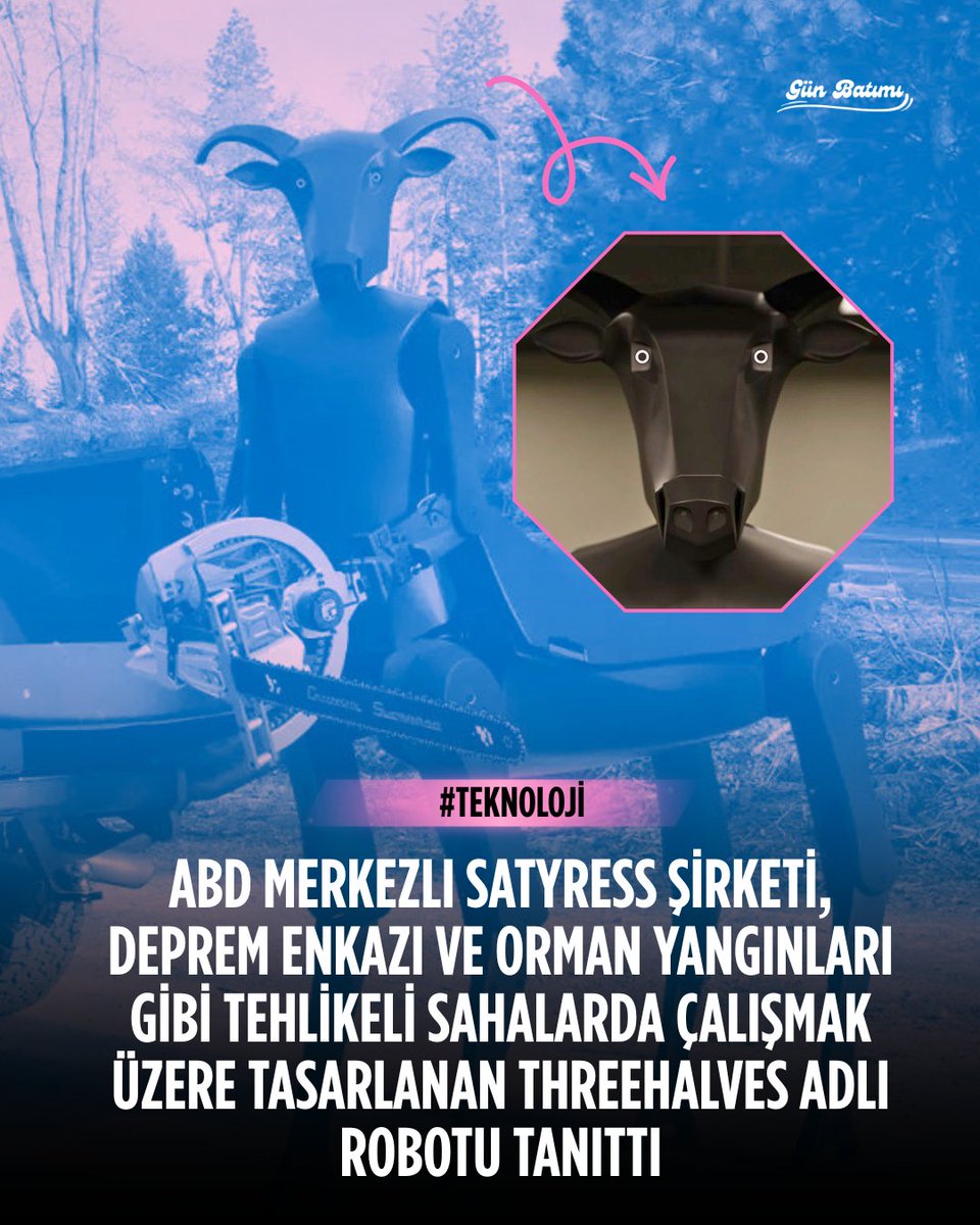gunbatimigb's tweet photo. 👹ABD merkezli Satyress şirketi, deprem enkazı ve orman yangınları gibi tehlikeli bölgelerde çalışmak üzere tasarlanan Threehalves adlı robotu tanıttı.

🤖Uzaktan yönetilen Threehalves; motorlu testere, matkap ve tornavida gibi aletlerin hızla takılabildiği modüler uzuvlara sahip.